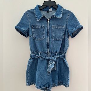 HM Divided DENIM tie waist romper - size small